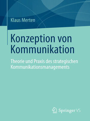 cover image of Konzeption von Kommunikation